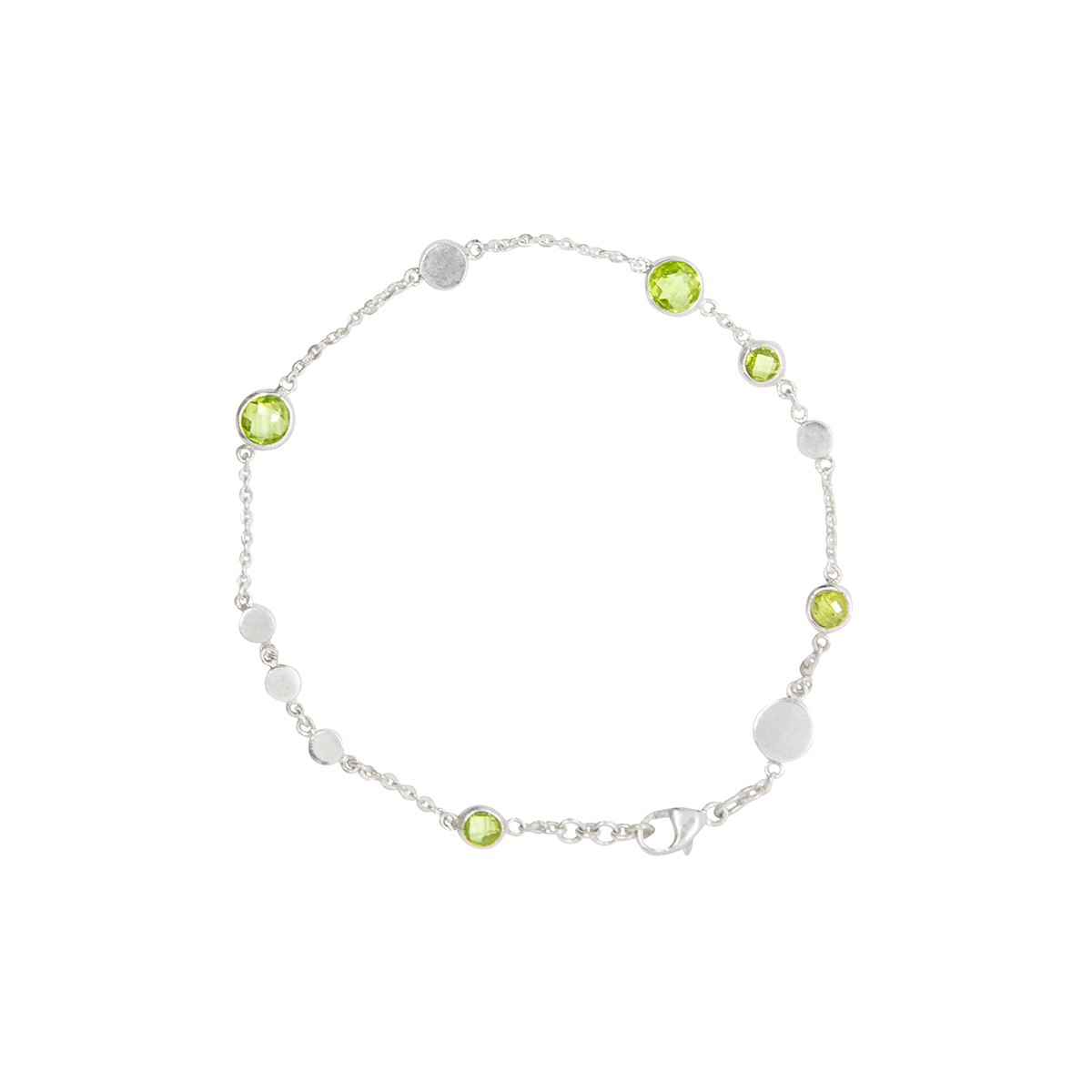 Pulsera Estella con peridotos de plata 925