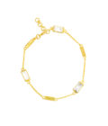 Pulsera Aurora bañada en oro de 22 quilates con cuarzo blanco