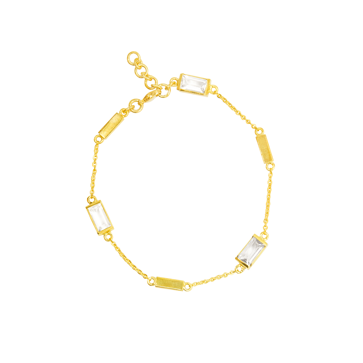 Pulsera Aurora bañada en oro de 22 quilates con cuarzo blanco