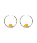 pendientes aro Saturno plata y citrino